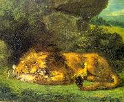 Eugene Delacroix Lion with a Rabbit China oil painting reproduction